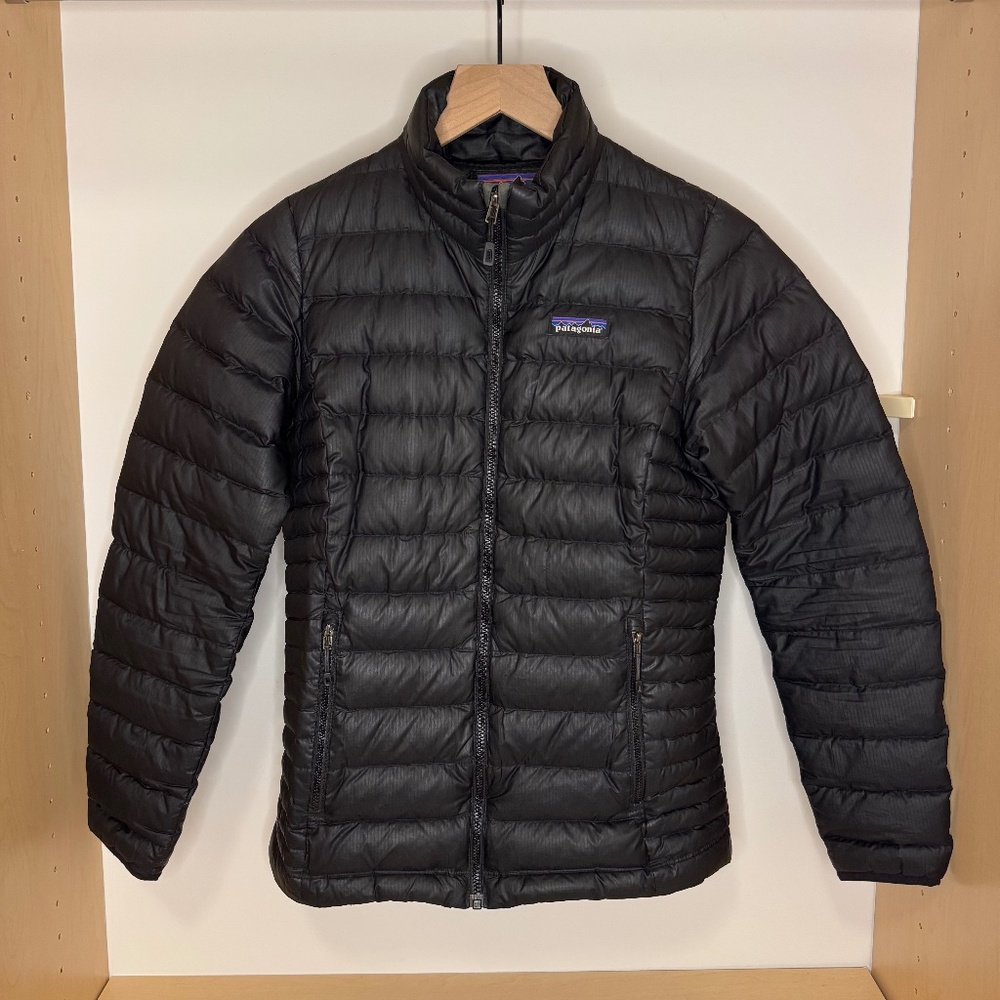 FLAWLESS PATAGONIA DOWN SWEATER JACKET STY84683 BLACK WOMENS XS